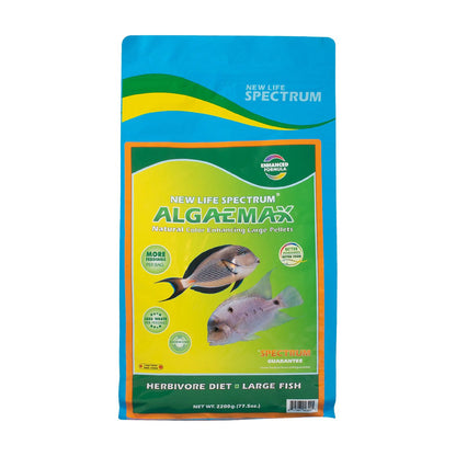 New Life Spectrum AlgaeMax Pellets Lrg (3-3.5mm) / 2200g (77.5oz) 817987023201 Super Cichlids