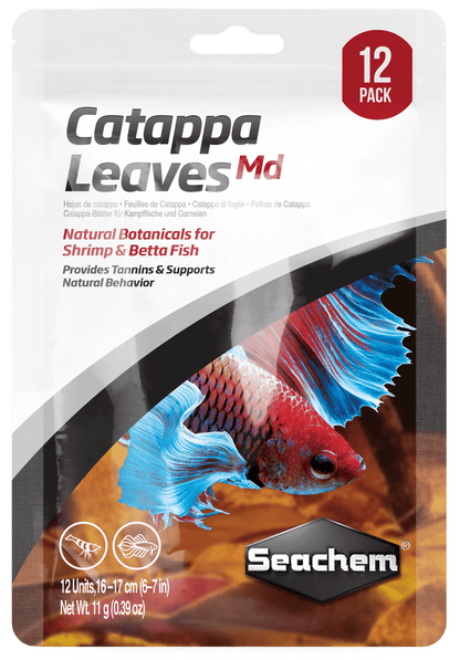 Seachem | Catappa Leaves Medium (12 Pack) 001160000930 Super Cichlids